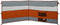 vidaXL - Windscherm - camping - waterdicht - 340x130 - cm - grijs - en - oranje