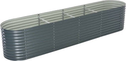 vidaXL - Plantenbak - verhoogd - 400x80x81 - cm - gegalvaniseerd - staal - grijs