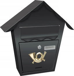 Brievenbus Wand Hangend - Maxorit Husy - Postbus Mailbox - Wandbrievenbus - RVS - Zwart