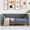 vidaXL - Tweezitsbank - Chesterfield-stijl - en - bolsters - fluweel - donkergrijs