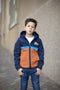 Moodstreet Jongens Jas - Zomerjack - Colorblocking - Navy/Oranje/Blauw - Maat 110