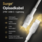 Surge USB-C naar Lightning Oplaadkabel - 27W - 2 Meter - Wit