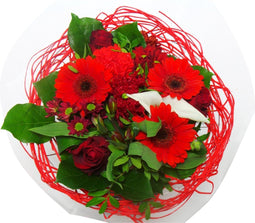 Boeket Sisal Large Rood ↨ 35cm - bloemen - boeket - boeketje - bloem - droogbloemen - bloempot - cadeautje