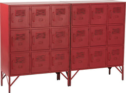 J-Line kast 9 Laden - metaal - rood