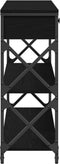 vidaXL - Console - Tafel - Zwart - Eiken - 100x28x75 - cm - Geengineerd - Hout - & - Staal
