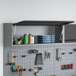 vidaXL - Wandkast - met - Gasliftdeur - - - Zwart - 100x25x35 - cm