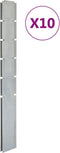 vidaXL - Schuttingpalen - 10 - st - 160 - cm gegalvaniseerd - staal - zilverkleurig