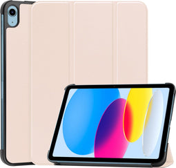 imoshion Tablet Hoes Geschikt voor iPad 10 (2022) 10.9 inch 10e generatie - imoshion Trifold Bookcase - Beige /Beige