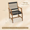 Coast Set van 2 Acacia Houten Buitenstoelen met Geweven Touw, Zwart/Naturel, 64 x 57 x 90 cm