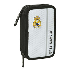 Dubbele etui Real Madrid C.F. Wit Grijs 12.5 x 19.5 x 4 cm