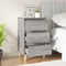 vidaXL - Nachtkastje - 40x35x70 - cm - bewerkt - hout - grijs - sonoma - eikenkleurig