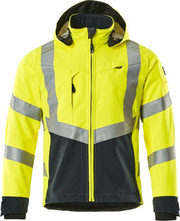 Mascot Safe Supreme Softshell jas 15502-246 - Hi-Vis geel/donkermarine - Ademend winddicht waterafstotend - S