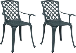 vidaXL - Tuinstoelen - 2 - st - gietaluminium - groen