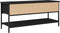vidaXL - TV-kast - Zwart - Eiken - 100x35x45 - cm - Gemaakt - van - Hout - en - Staal
