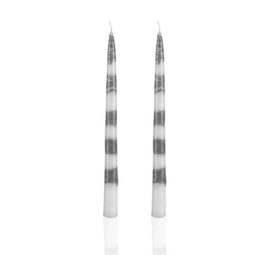 Bitten druipkaarsen 2 stuks Night Black - Zwart-Wit / 2.1 x 2.1 x 25.0 cm / Paraffine
