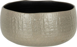 J-Line bloempot Patroon Laag - keramiek - lichtgrijs - Ø 32 cm
