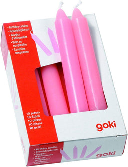 Goki Kaarsjes Roze, 10st.