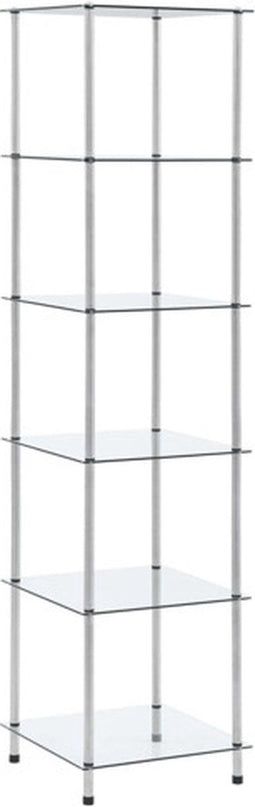 vidaXL - Kastje - 6-laags - 40x40x160 - cm - gehard - glas - transparant