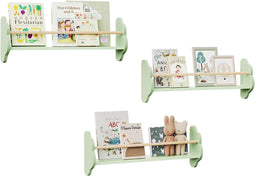Woltu Kinder Wandboekenkast - 3 Planken - Wolkvorm - 65 x 23 x 12,7 cm - Grenen & MDF (3 stuks)