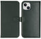 Selencia iPhone 15 - Echt Lederen Bookcase - 3 Pashouders - Groen