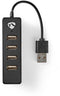 Nedis UHUBU2420BK - USB-hub 4-poorts - Compact en bus powered - Zwart