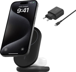 Belkin BoostCharge 2-in-1 - Magnetische Inklapbare Draadloze Lader met Qi2 15W - Zwart