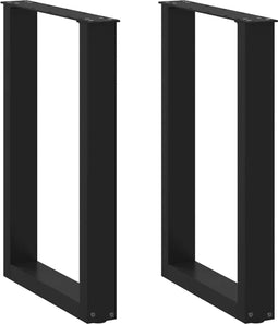 vidaXL - Eettafelpoten - 2 - st - U-vormig - 50x(72-73) - cm - staal - zwart