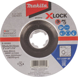 E-00393 - Grinding disc - Metal - Makita - 2.22 cm - 12.5 cm - 6 mm