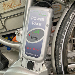 E-bike accu inclusief oplader geschikt voor Flyer Deluxe 36V NKY352B2, NKY370B2 Panasonic Deluxe drive 36 Volt 17Ah 612Wh zitbuis