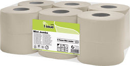 E-Tissue | Toiletpapier | Mini Jumbo | 2-laags | 9cm | 150m | 1000-vel | wit | 12 rol