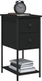 vidaXL - Nachtkastje - 32x42x70 - cm - bewerkt - hout - zwart