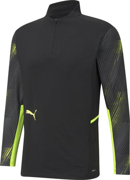 PUMA Individualcup - Training 1/4 Zip Sporttrui Heren - Zwart/Groen - Maat S