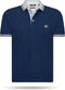 Pierre Cardin - Heren Polo SS Grey Tipped Polo - Blauw - Maat L