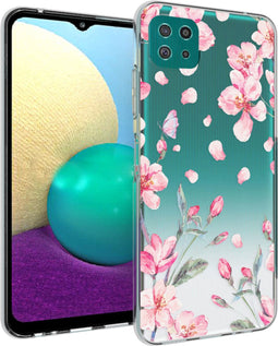 iMoshion Hoesje Geschikt voor Samsung Galaxy A22 (5G) Hoesje Siliconen - iMoshion Design hoesje - Roze / Transparant / Blossom Watercolor