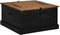 vidaXL - Opbergkist - HALDEN - zwart - 91x91x47 - cm - massief - grenenhout