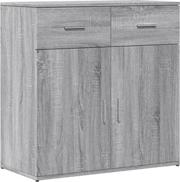 vidaXL - Dressoir - 79x38x80 - cm - bewerkt - hout - grijs - sonoma