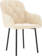 vidaXL - Eetkamerstoelen - 2 - st - fluweel - crèmekleurig