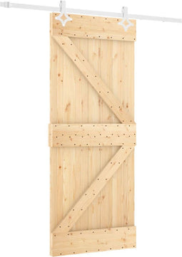 vidaXL - Schuifdeur - met - beslag - 80x210 - cm - massief - grenenhout