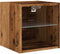 vidaXL - Tv-wandmeubel - met - LED-verlichting - 30x28,5x30 - cm - oud - houtkleurig