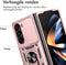 iMoshion Hoesje Geschikt voor Samsung Galaxy Z Fold 5 Hoesje - iMoshion Rugged Backcover met ring - Rosé Goud