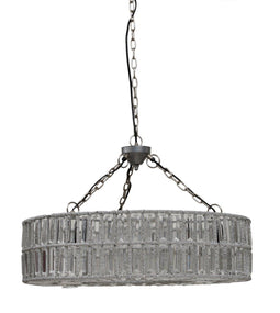 PTMD Suze transparante hanglamp maat in cm: 100 x 40 x 38 - Zilver