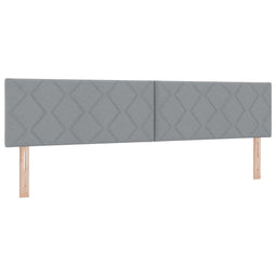 vidaXL - Hoofdbord - Diamond - Blocks - Ontwerp - Lichtgrijs - 200 - cm - Stof
