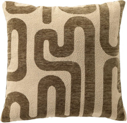Dutch Decor NIMA - Sierkussen 45x45 cm - Mayfly - groen en beige - Inclusief binnenkussen