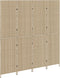 vidaXL - Kamerscherm - 4 - Paneel - Vouwbaar - Beige - 196x180 - cm - Poly - Rattan