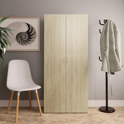 vidaXL - Schoenenkast - 80x35,5x180 - cm - bewerkt - hout - sonoma - eikenkleurig