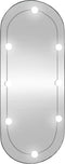 vidaXL - Wandspiegel - met - LED's - ovaal - 45x100 - cm - glas