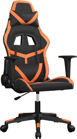 vidaXL - Gamestoel - kunstleer - zwart - en - oranje
