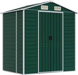 vidaXL - Tuinschuur - 191x130x198 - cm - gegalvaniseerd - staal - groen