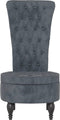vidaXL - Stoel - hoge - rugleuning - met - knopen - fluweel - donkergrijs