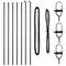 vidaXL - Hekpalen - 7 - stuks - Grijs - Ø32 - mm - 150 - cm - Gegalvaniseerd - Staal